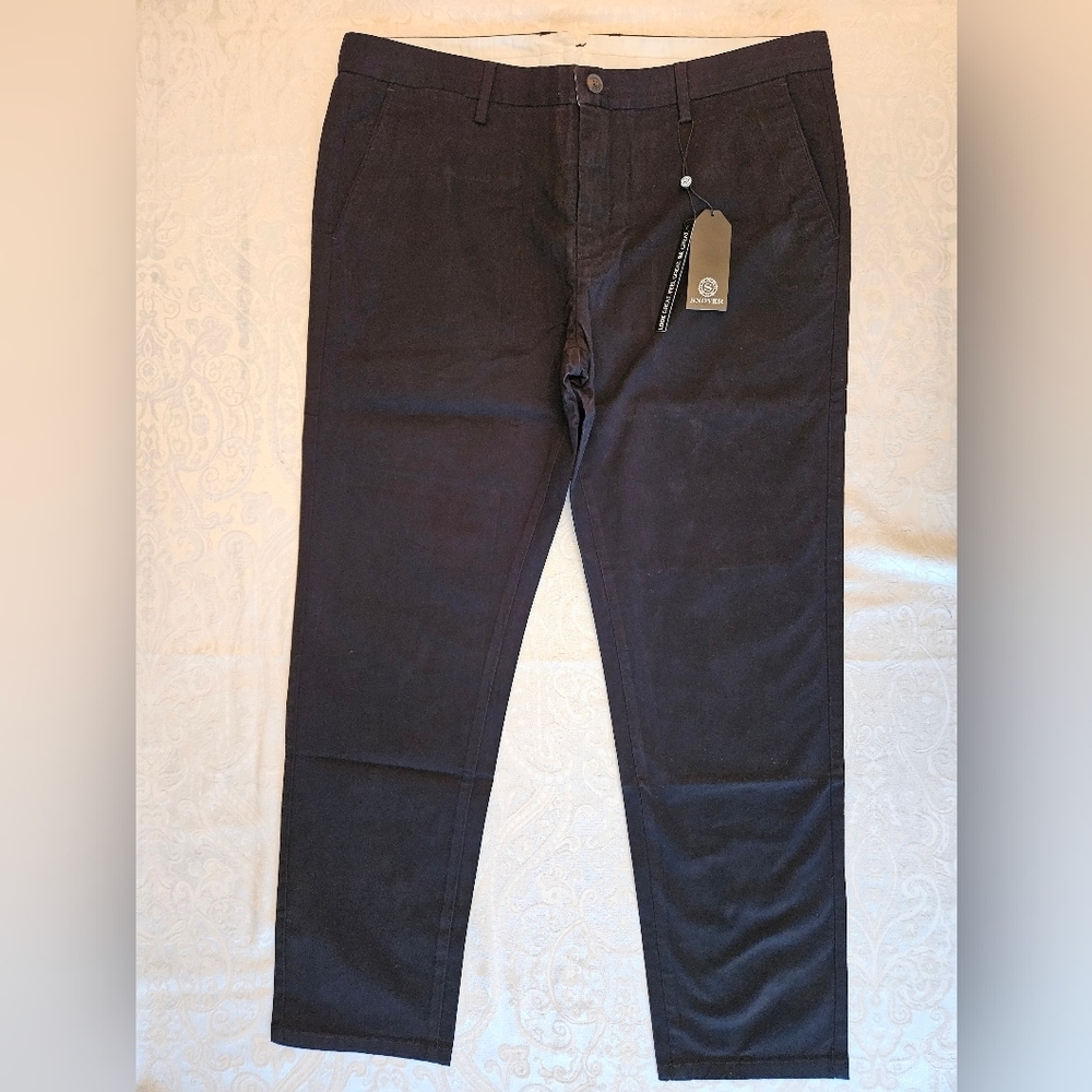 Classic Men's Cotton Black Chino Pants, Size 40, Snover, NWT